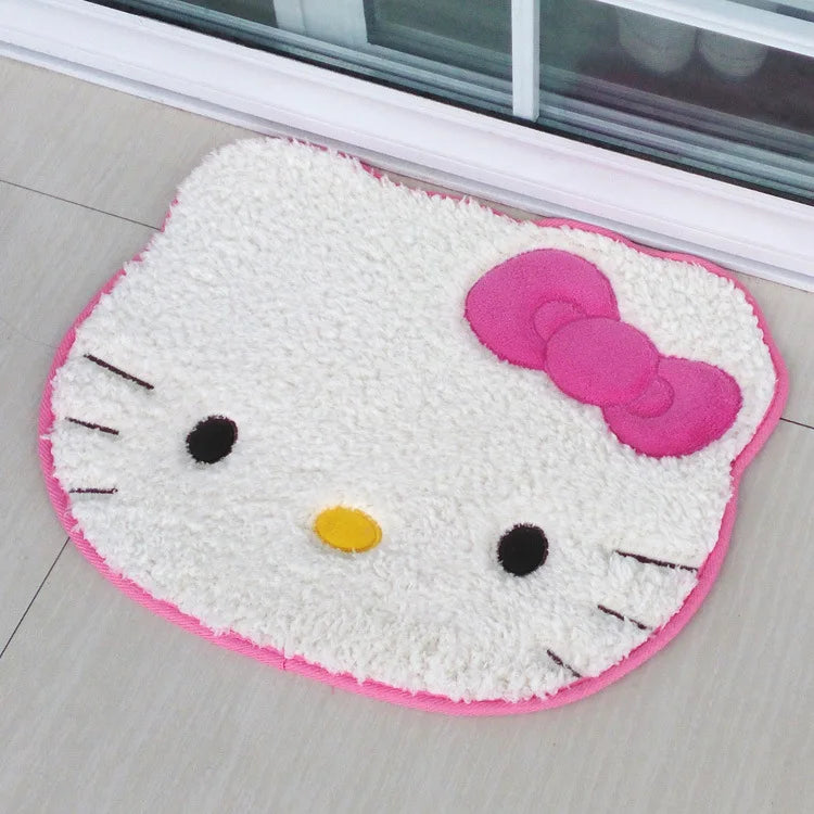 Hello Kitty Designer Plush Rug Soft Doormat Floor Mat Carpet Home Living Bath Room Anti Slip Imitation Cashmere Pink White Color