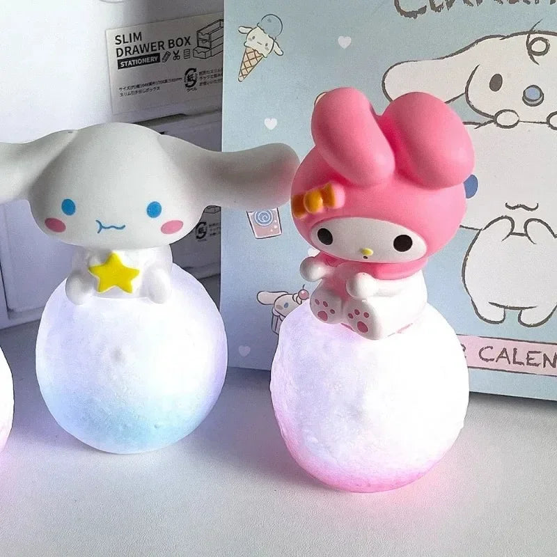 miniso Hello Kitty Night Light Luminous Children's Toy Bedside Lamp Anime Cartoon Kuromi Cinnamoroll Cute Children's Gift