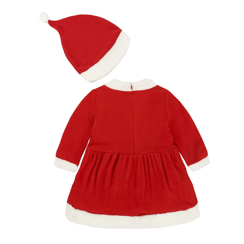 Christmas Baby Santa Claus Costume Baby Boys Girls 3/4 Sleeve Clothes Toddler Kids Dress Children Clothing for 1-8 years