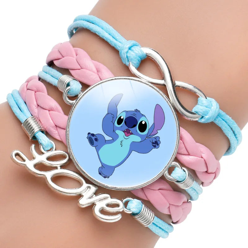 Anime Disney Stitch Bracelet Cartoon Lilo & Stitch Print Cute Children Jewelry Wristband Kids Toys Girls Gift Christmas