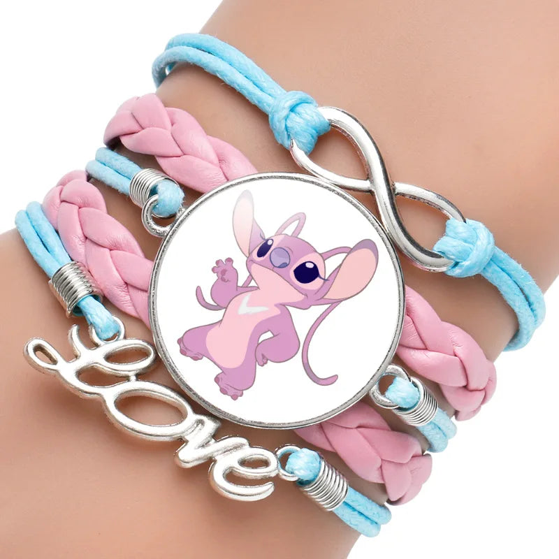 Anime Disney Stitch Bracelet Cartoon Lilo & Stitch Print Cute Children Jewelry Wristband Kids Toys Girls Gift Christmas