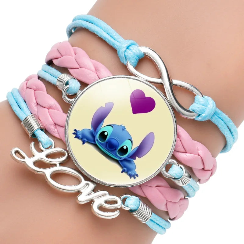 Anime Disney Stitch Bracelet Cartoon Lilo & Stitch Print Cute Children Jewelry Wristband Kids Toys Girls Gift Christmas