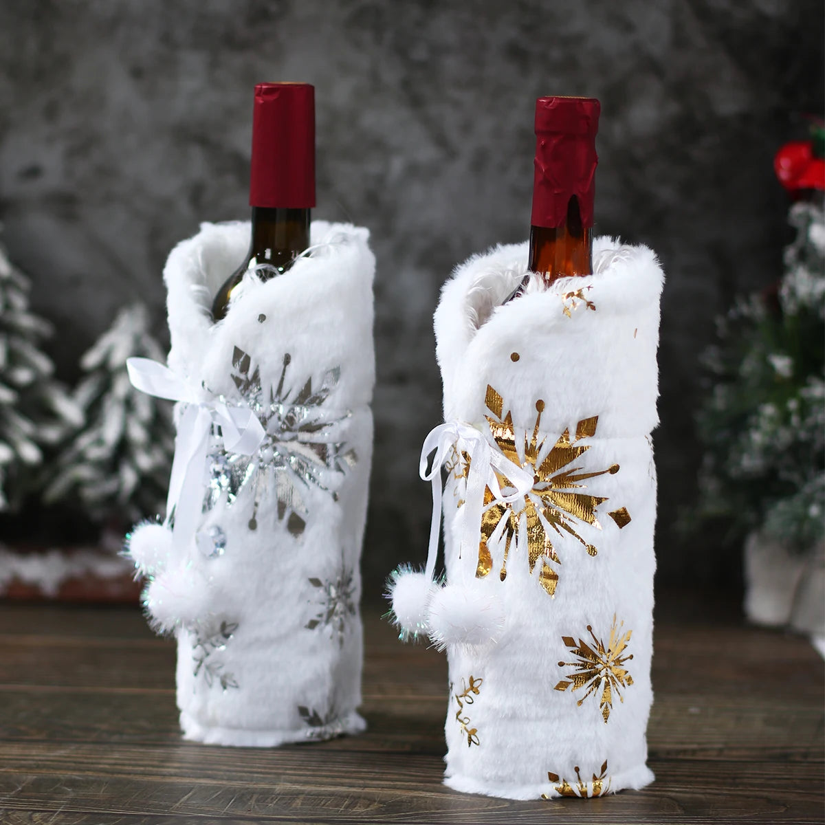 Christmas Wine Bottle Cover Merry Christmas Decorations For Home 2024 Cristmas Ornament Xmas Navidad Gifts Happy New Year 2025