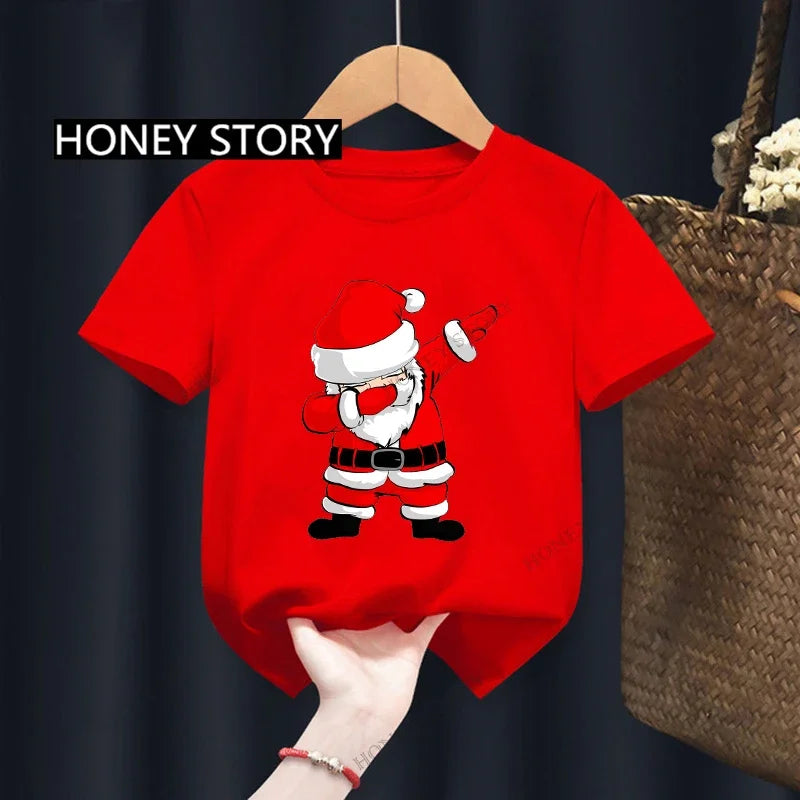 Christmas Santa Kid T Shirt Santa Elk Print Children's Red T-shirt Boys Girls Clothes Aliexpress Uk One Piece Pride Tshirt Tops