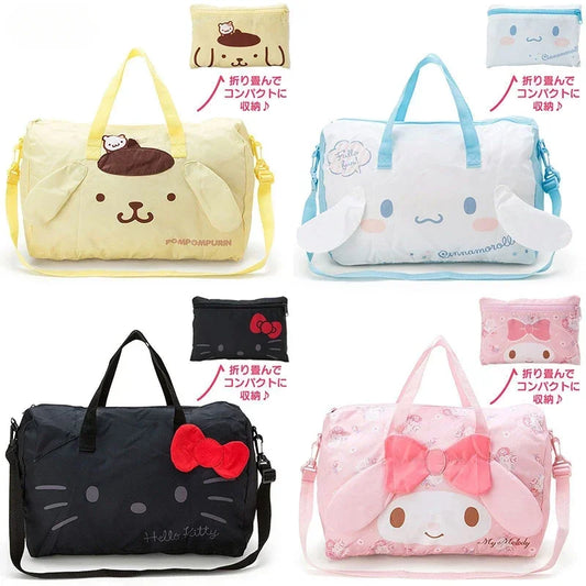 Sanrio Kuromi Luggage Bag Hello Kitty My Melody Cinnamoroll Ultralight Large Capacity  Portable Foldable Travel Duffel Bag