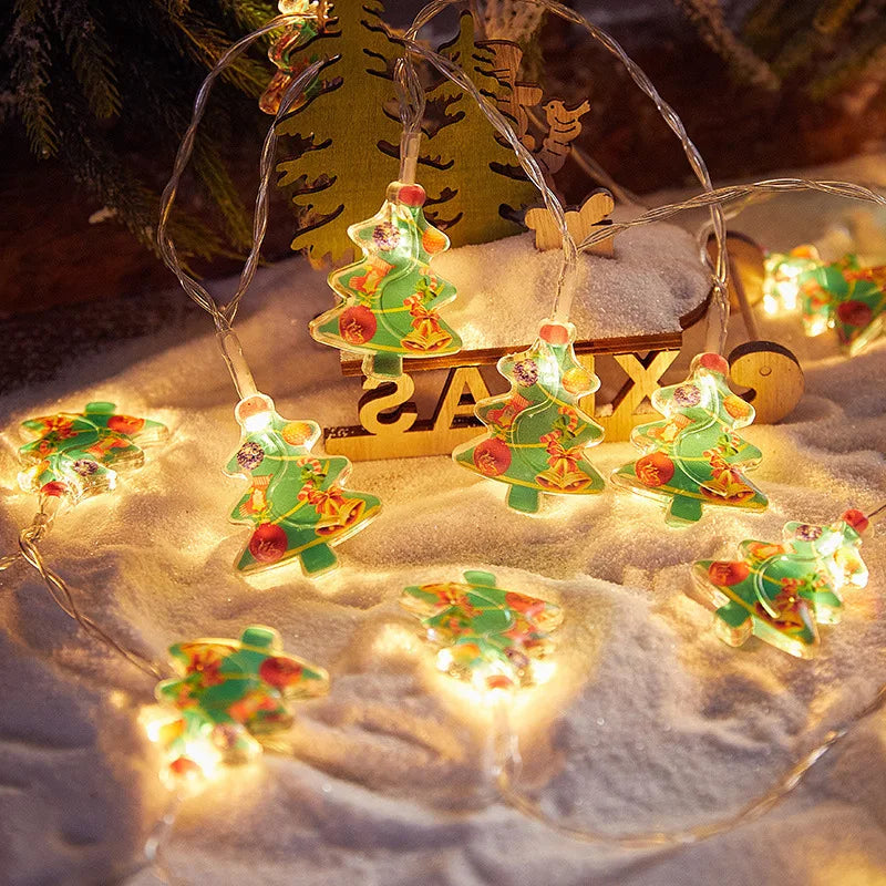 Christmas Tree LED String Light 1.5M 10LED Xmas Hanging Lamp Fairy Light Garland Home Decoration Ornament 2024 New Year Gifts